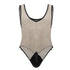 CandyMan 99858 Fishnet Bodysuit Color Beige-Black